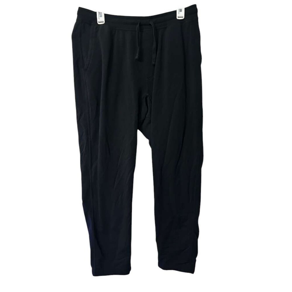 Duluth Tapered Mens Black  Thick Fleece Sweatpants Size L 30 Comfortable Relaxed